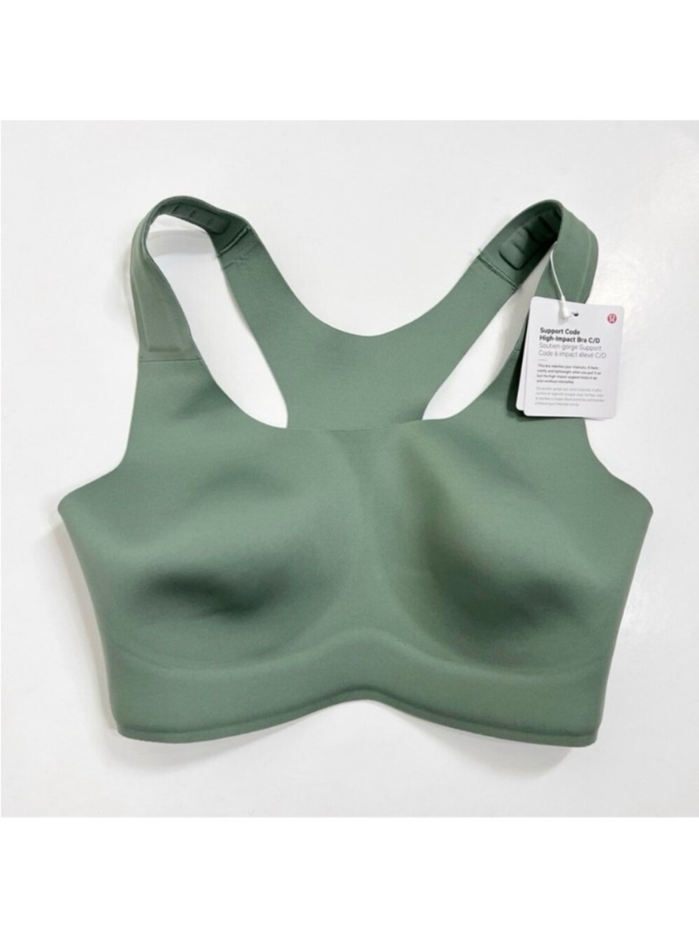 Lululemon NWT Go Further Bra with Support Code Technology Grey Eucalyptus